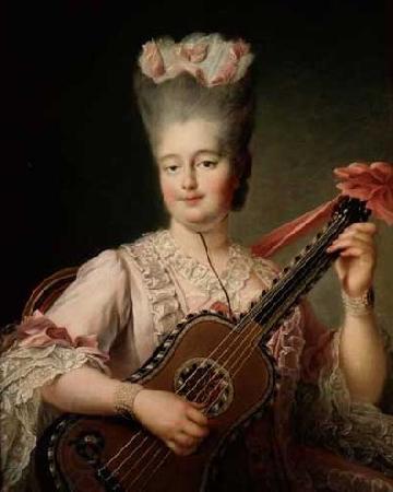 Francois-Hubert Drouais Madame Clotilde playing the guitar China oil painting art